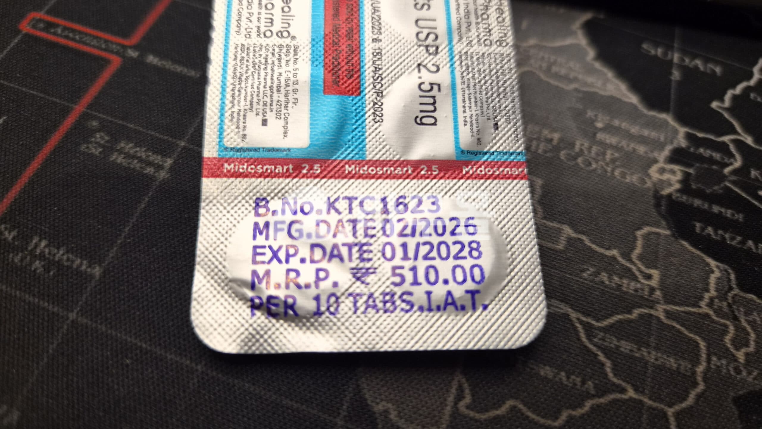 미드론정 미도드린 Midosmart 2.5mg 직구 후기