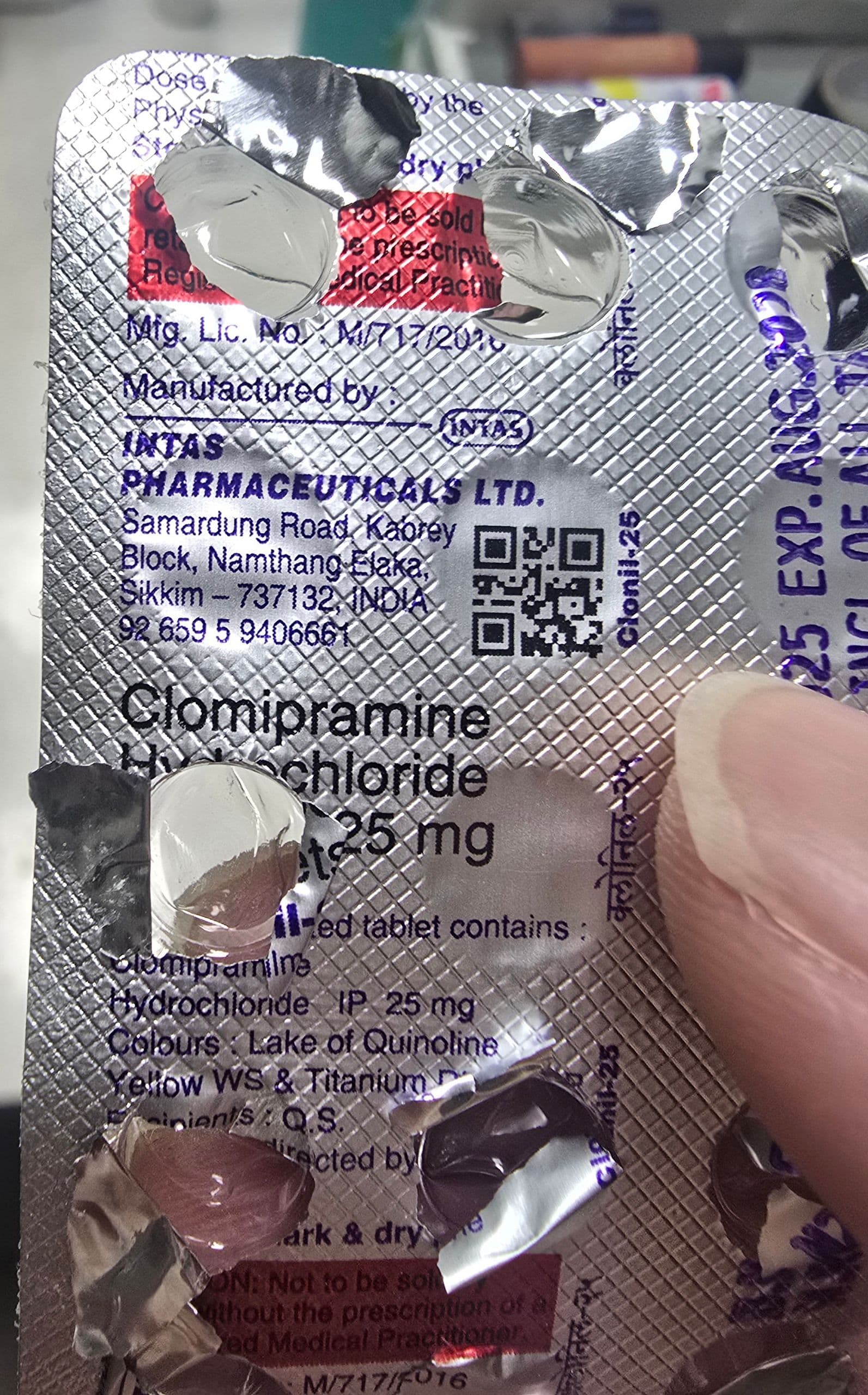 네노마정 클로닐 25mg (클로미프라민 Clomipramine) 직구 후기