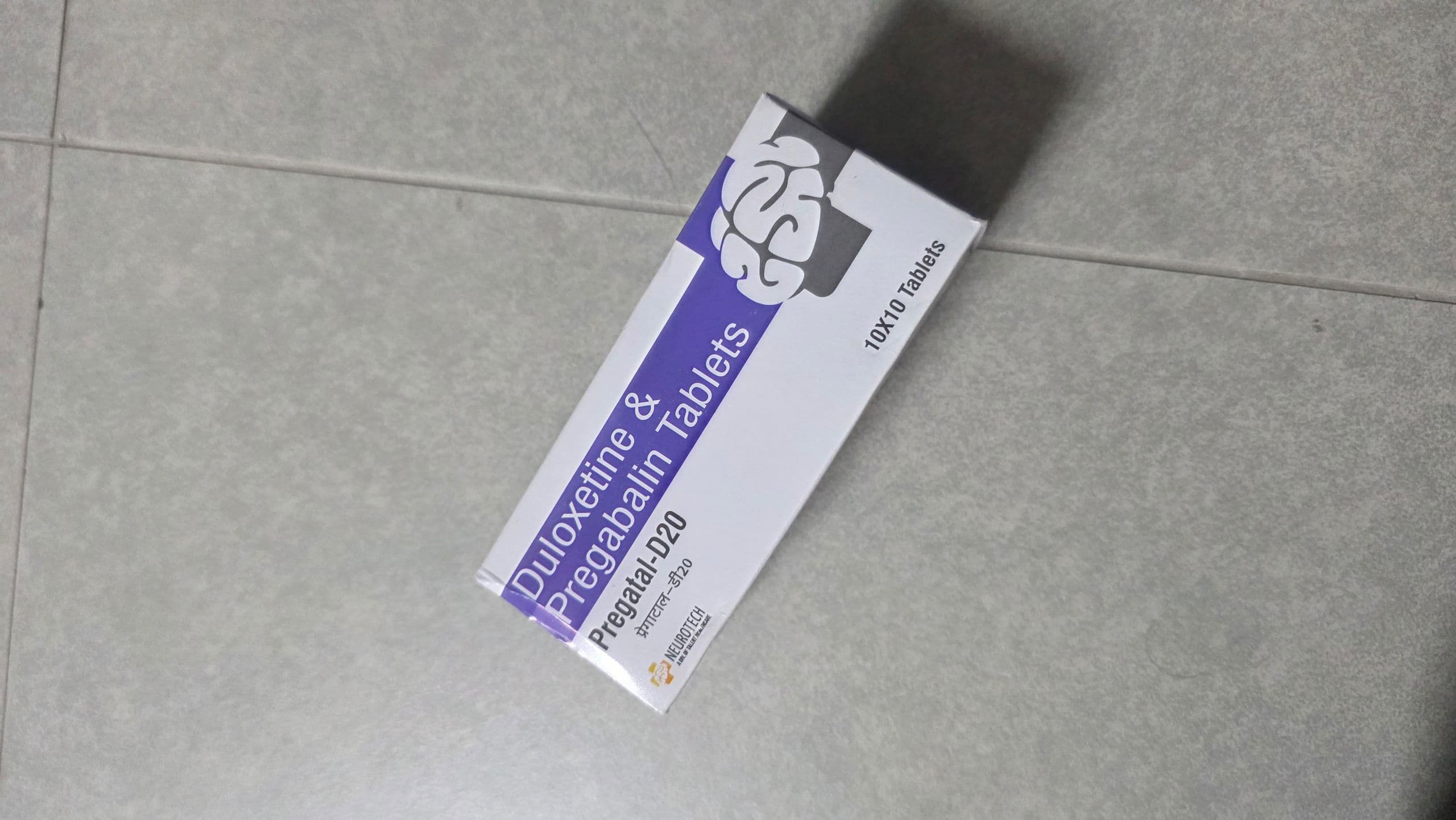 프레가탈 D20 ( 두록세틴 Duloxetine 20mg + 프레가발린 Pregabalin 75mg ) 직구 후기