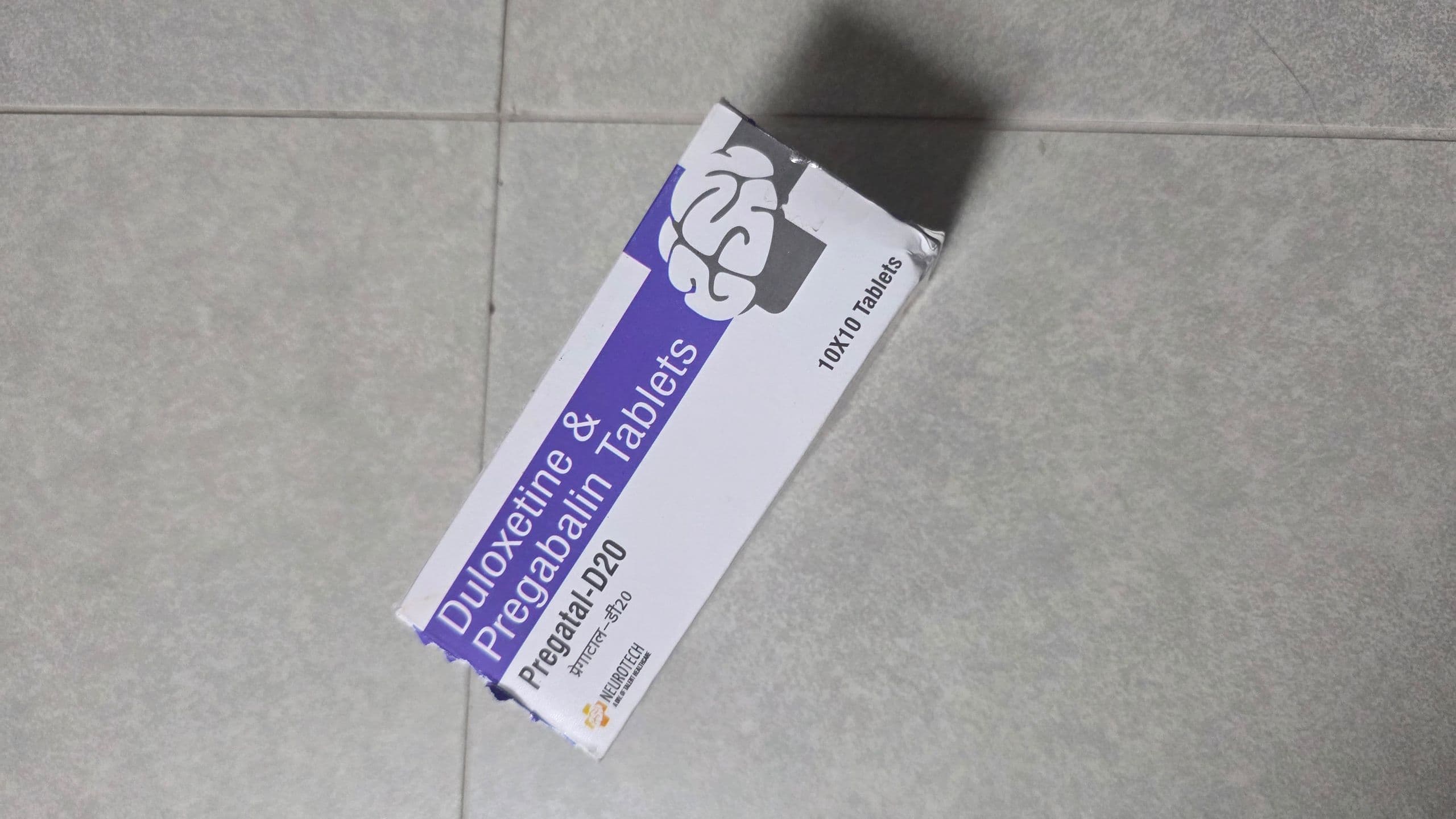 프레가탈 D20 ( 두록세틴 Duloxetine 20mg + 프레가발린 Pregabalin 75mg ) 직구 후기