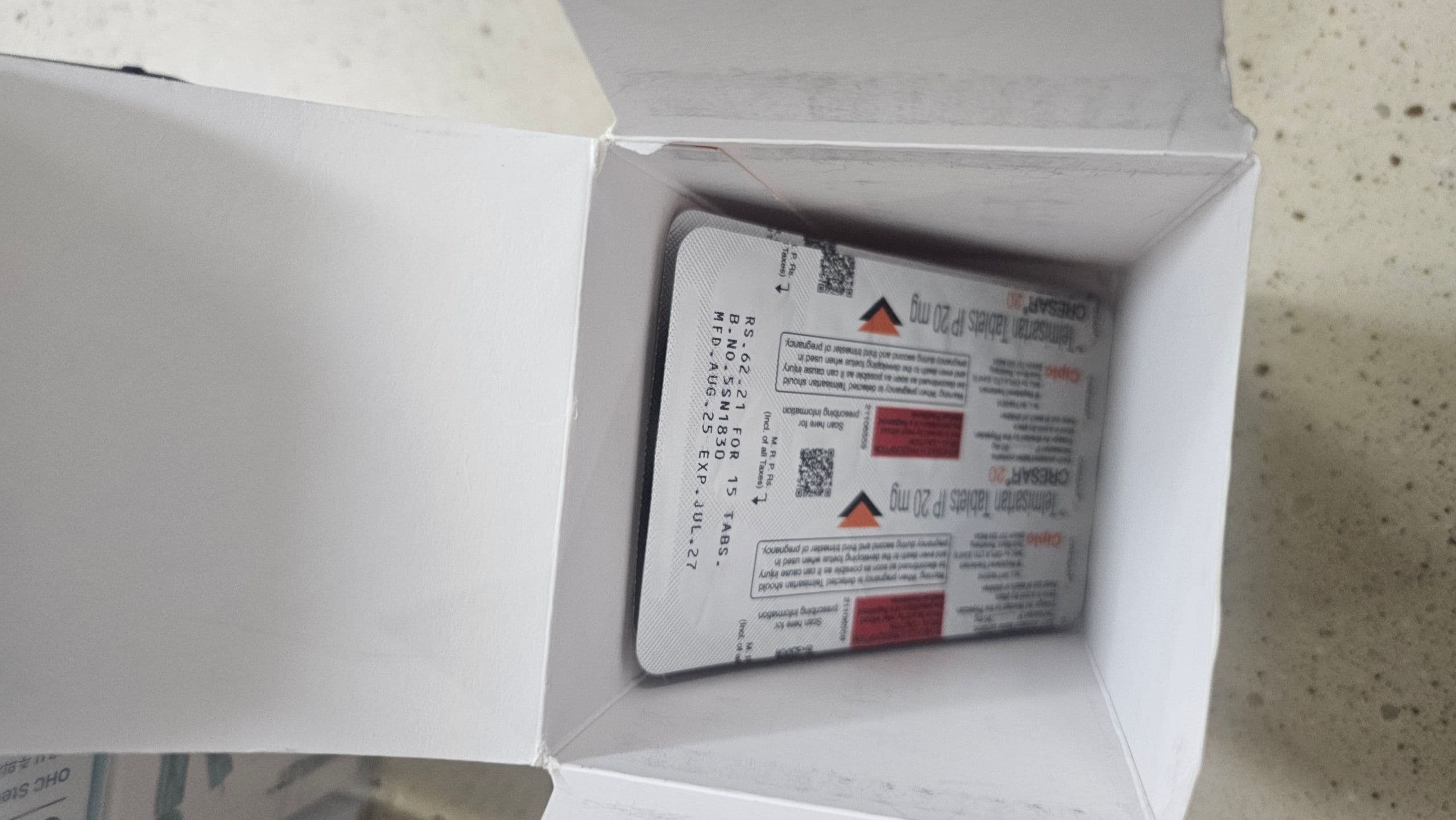 미카르티스정 크레사 (텔미사르탄20mg) 직구 후기