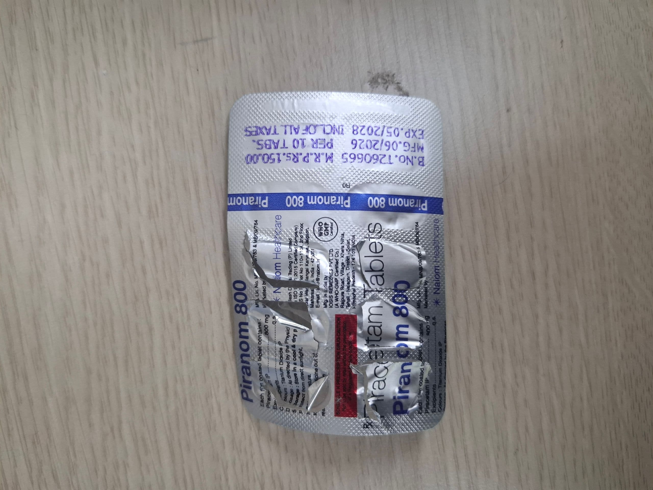 피라세탐 피라놈 800mg 직구 후기
