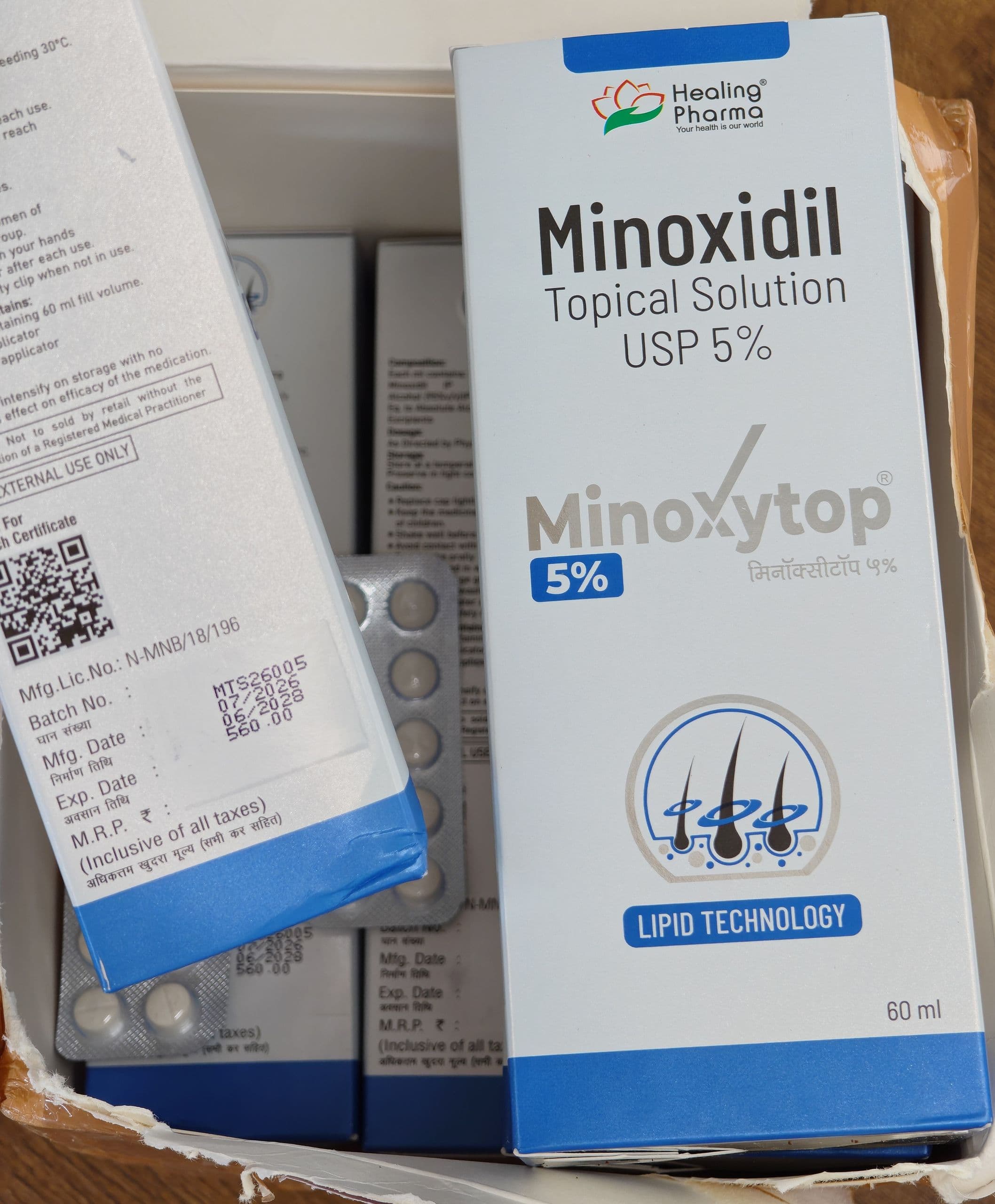바르는 미녹시딜 5%(미녹시탑 MINOXIDIL 5%, 60ml) 직구 후기