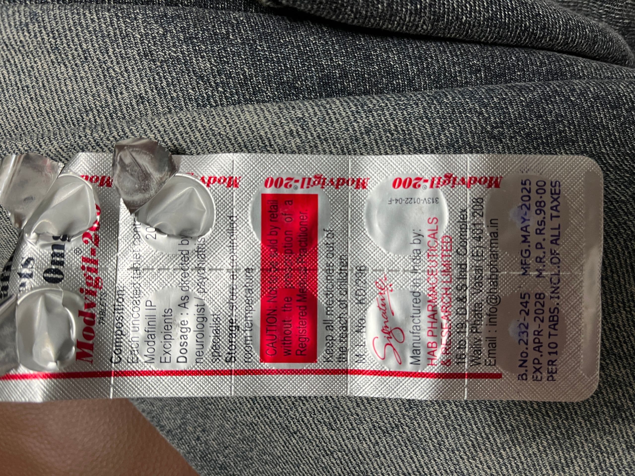 모다피닐 Modvigil 200mg 직구 후기