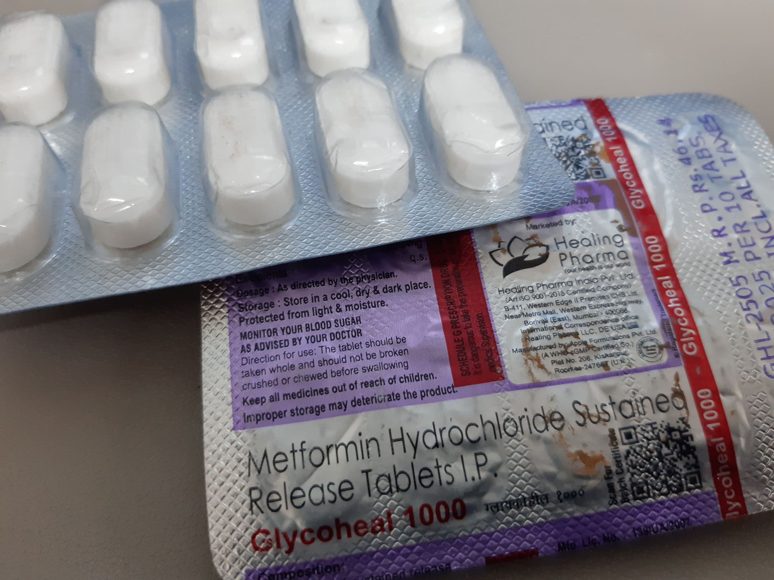 메트포르민 글리코힐 (메트로포민 Metformin 1000mg) 직구 후기